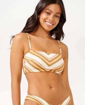 Catalina Stripe Bandeau Bikini Top - Multico