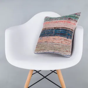 Contemporary Multiple Color Kilim Pillow Cover 16x16 7614