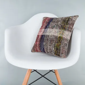 Contemporary Multiple Color Kilim Pillow Cover 16x16 7668