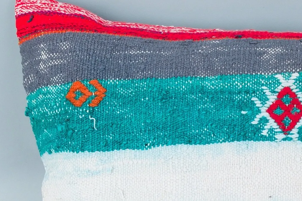 Contemporary Multiple Color Kilim Pillow Cover 16x24 8467
