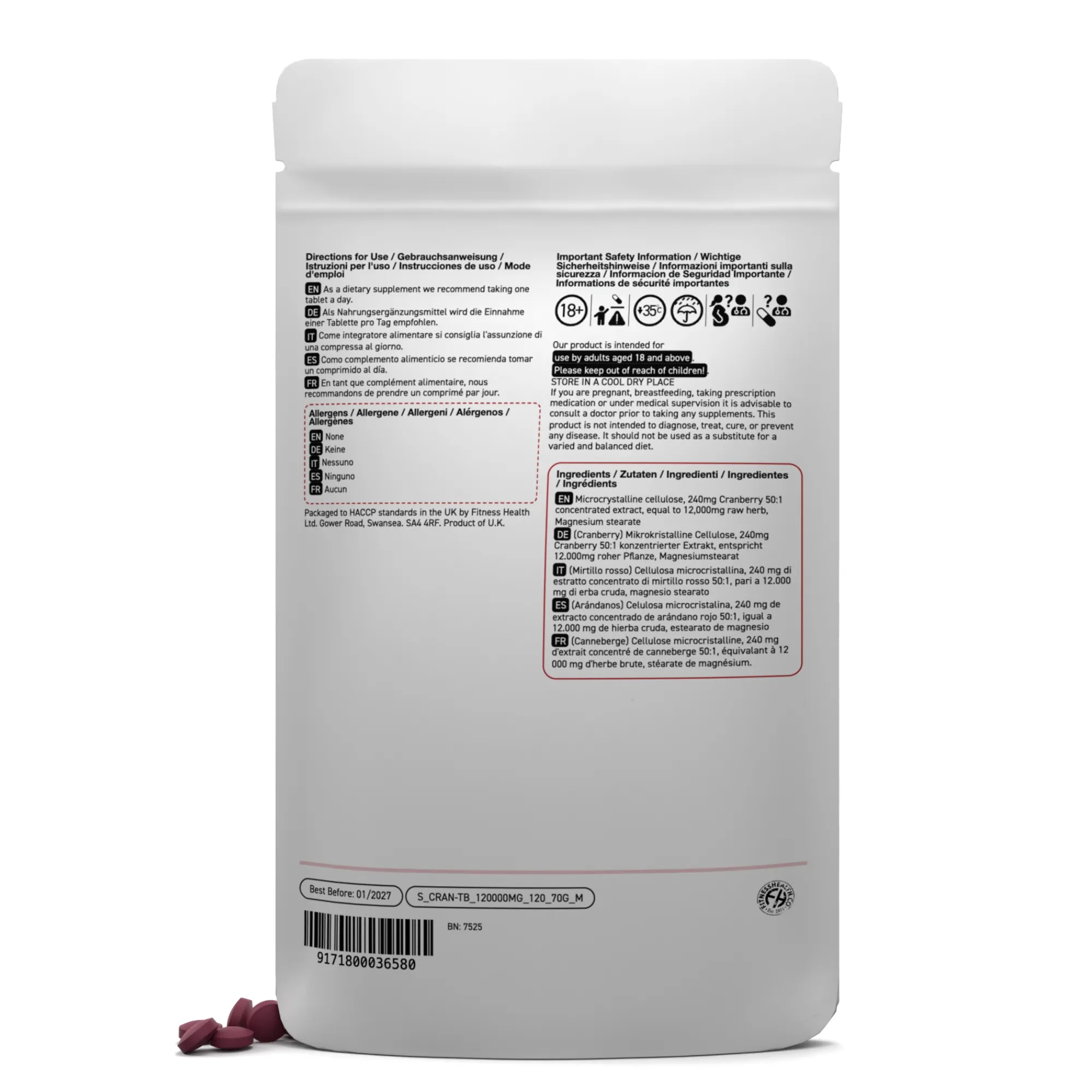 Cranberry Tablets 12000mg High Strength