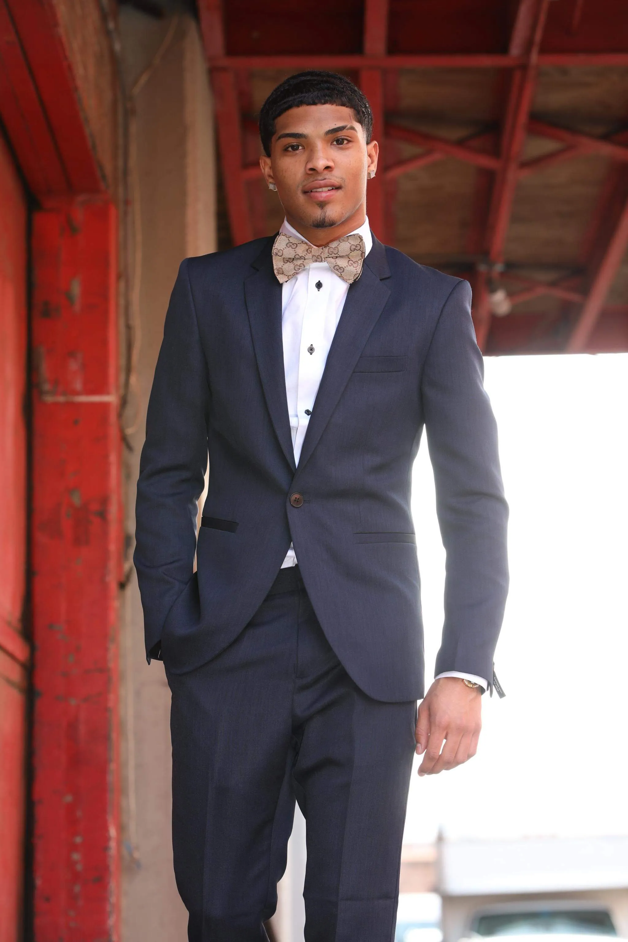 Custom Designer Bowtie X Matching pocket Square