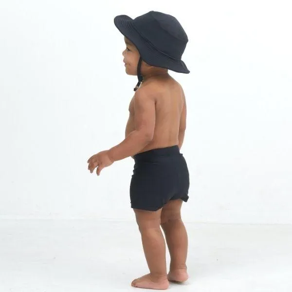 Daisy Swim Hat - Black on Black