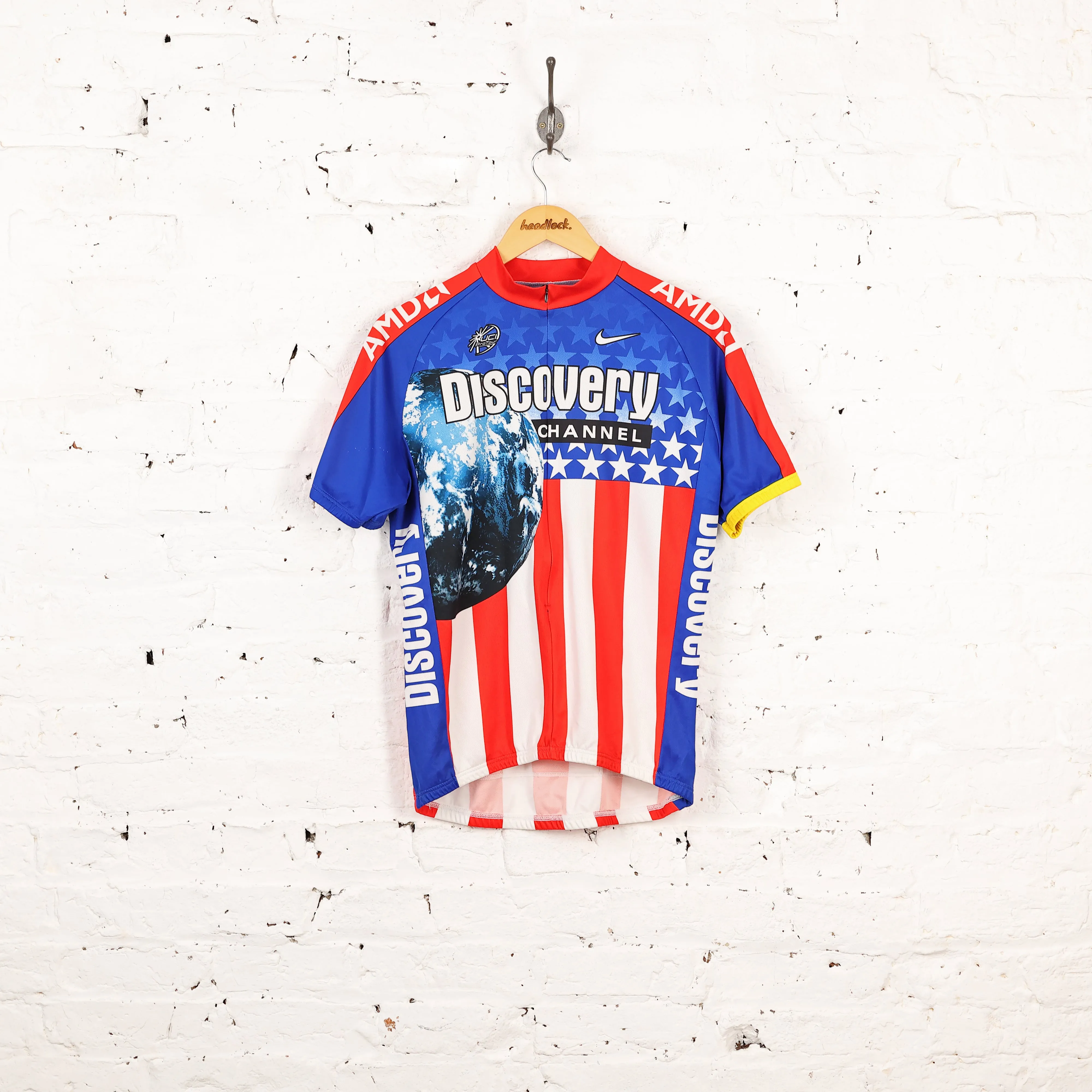 Discovery Channel Nike UCI AMD Cycling Top Jersey - Blue - L