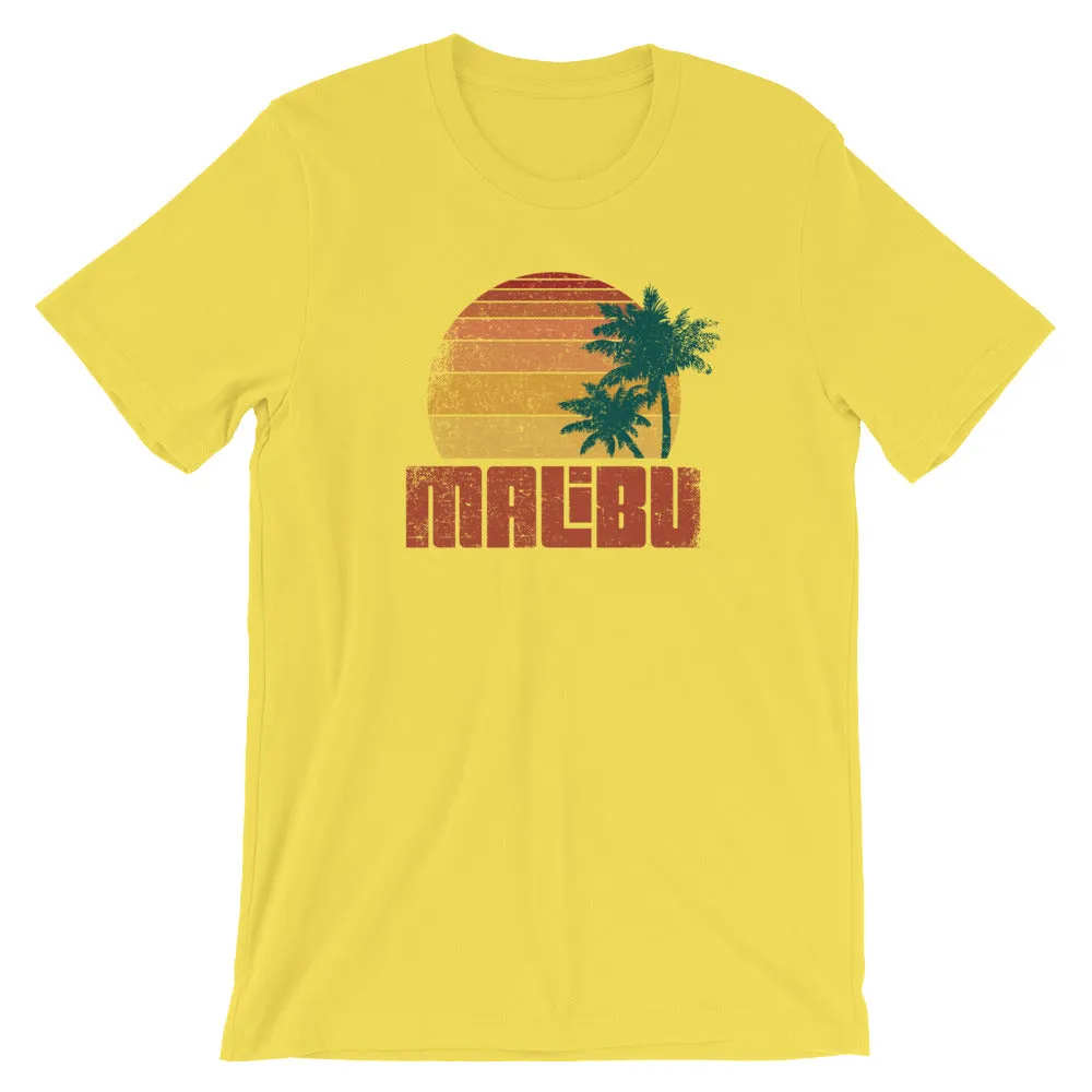 Distressed Vintage-Look Malibu Beach Vacation Short-Sleeve Unisex T-Shirt
