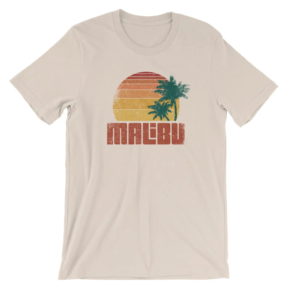 Distressed Vintage-Look Malibu Beach Vacation Short-Sleeve Unisex T-Shirt
