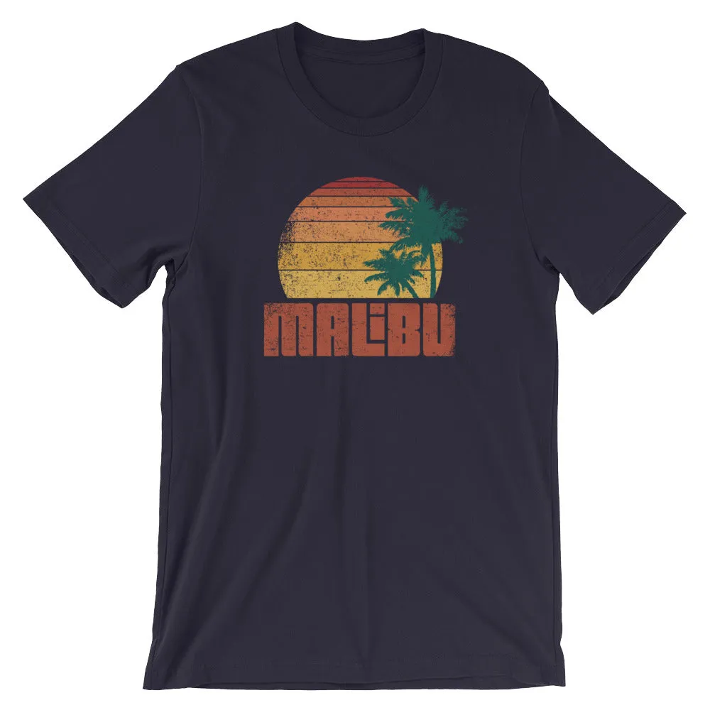 Distressed Vintage-Look Malibu Beach Vacation Short-Sleeve Unisex T-Shirt