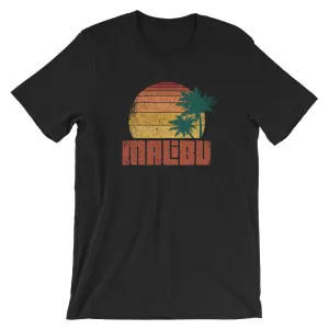 Distressed Vintage-Look Malibu Beach Vacation Short-Sleeve Unisex T-Shirt