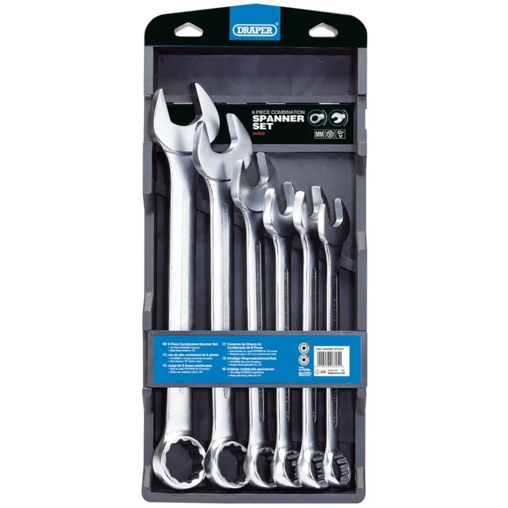 Draper 6pc HI-TORQ Metric Combination Spanner Set - EX-D