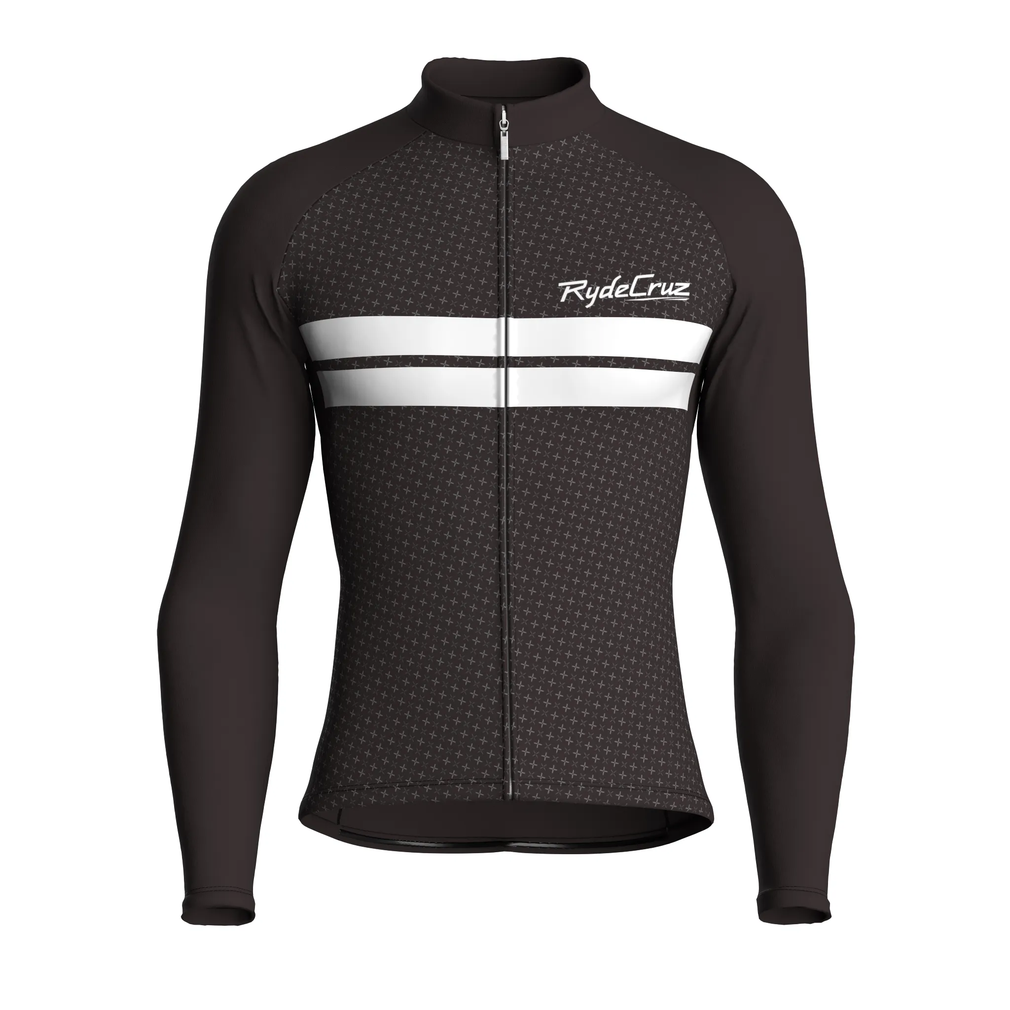 Dual Stripe Dynamics | Dark Brown Male Long Sleeves Jersey