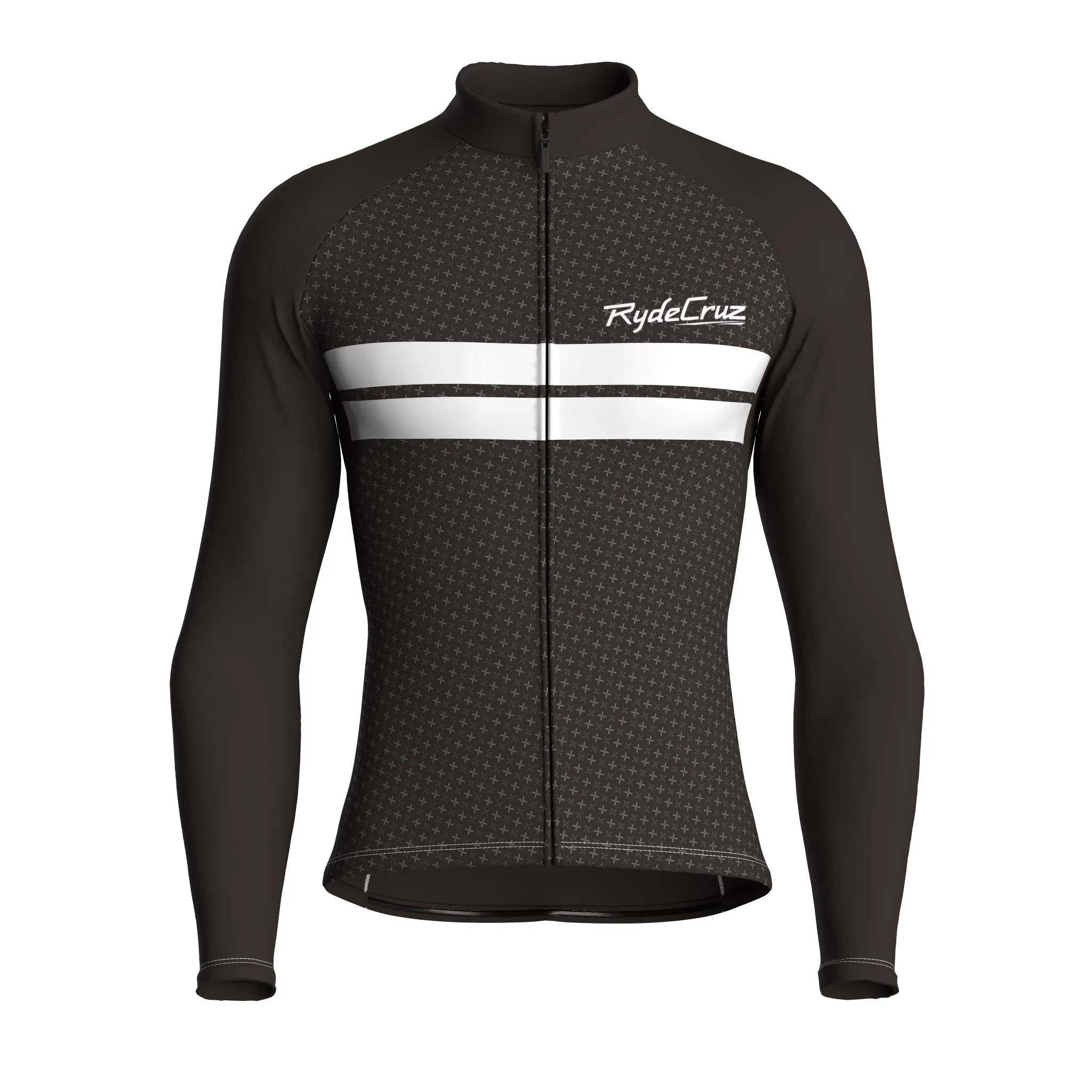 Dual Stripe Dynamics | Dark Brown Male Long Sleeves Jersey