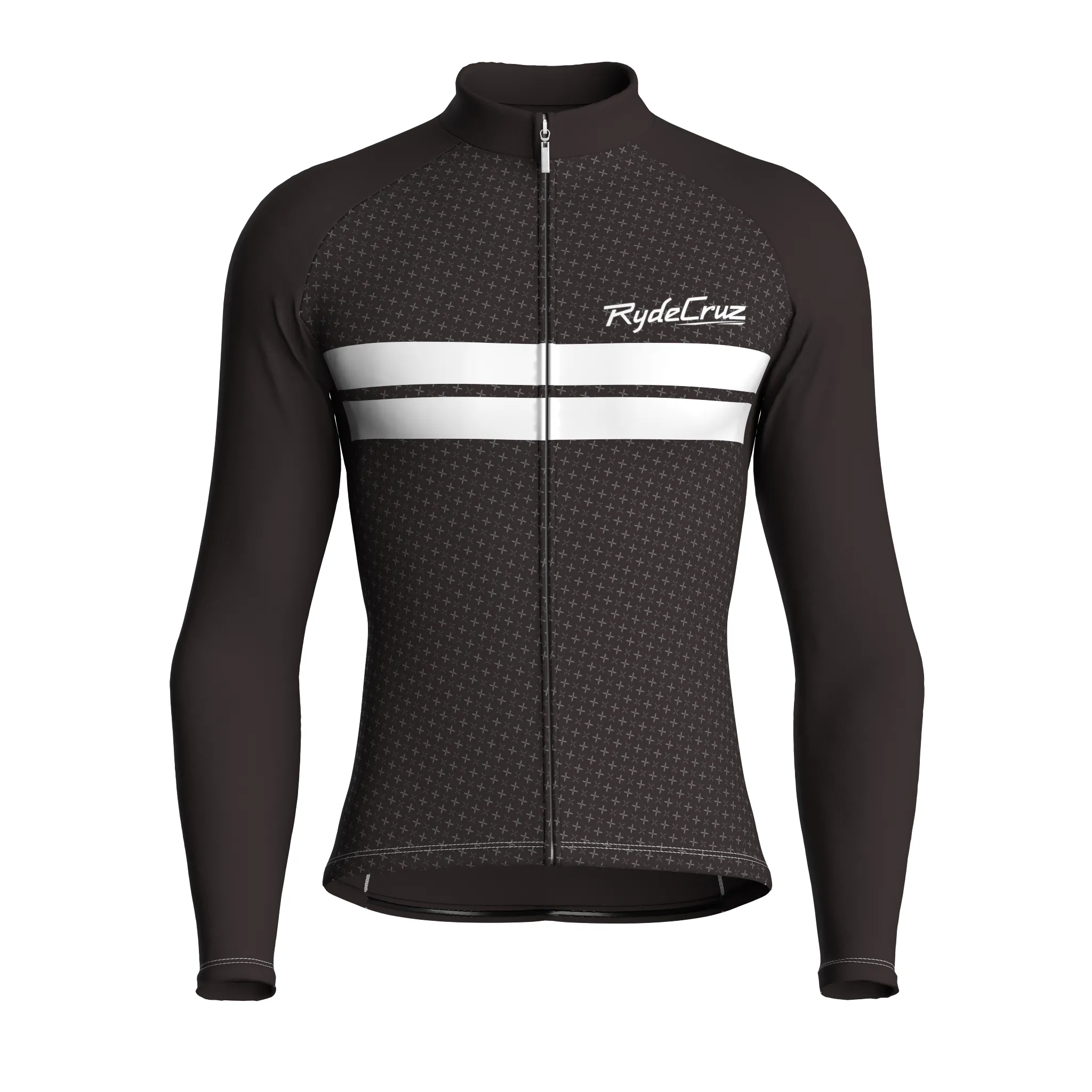 Dual Stripe Dynamics | Dark Brown Male Long Sleeves Jersey