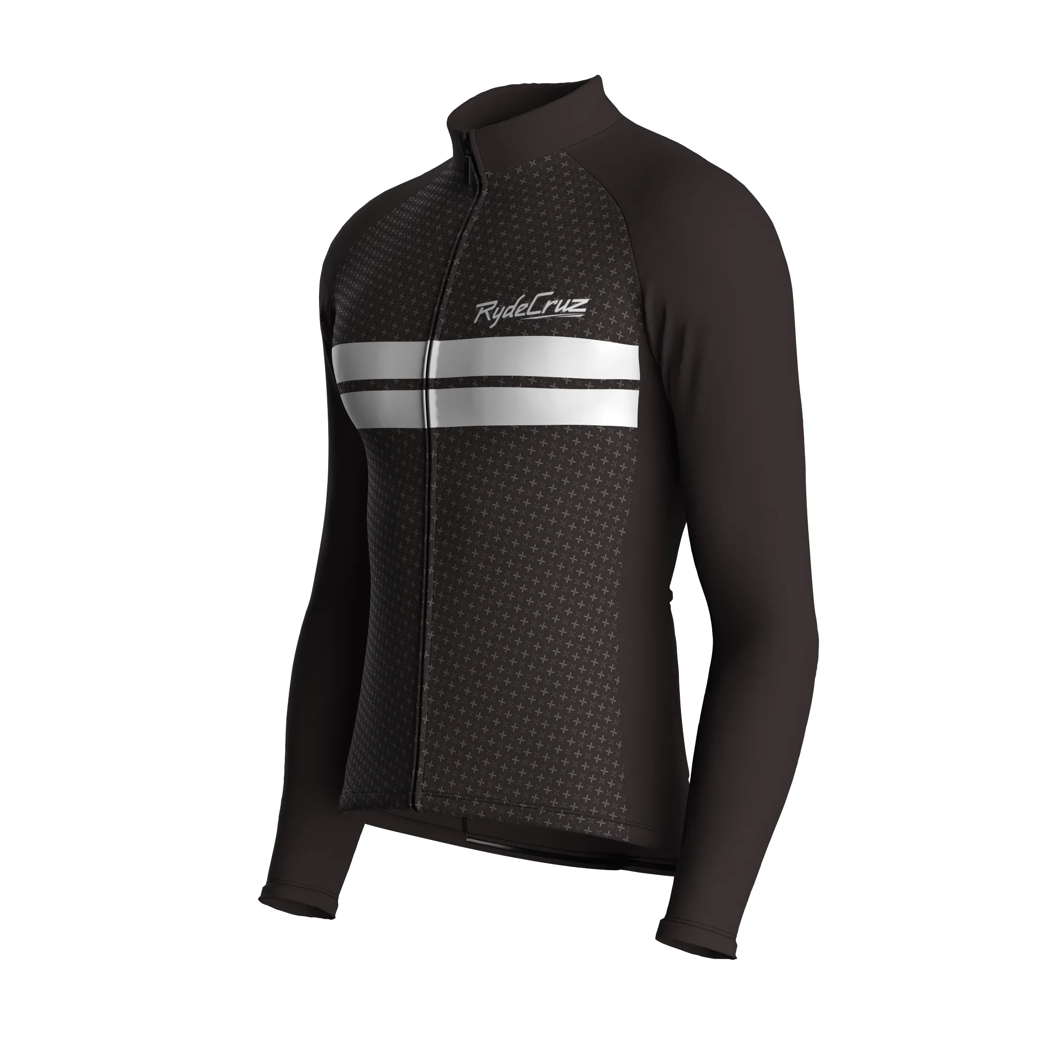 Dual Stripe Dynamics | Dark Brown Male Long Sleeves Jersey