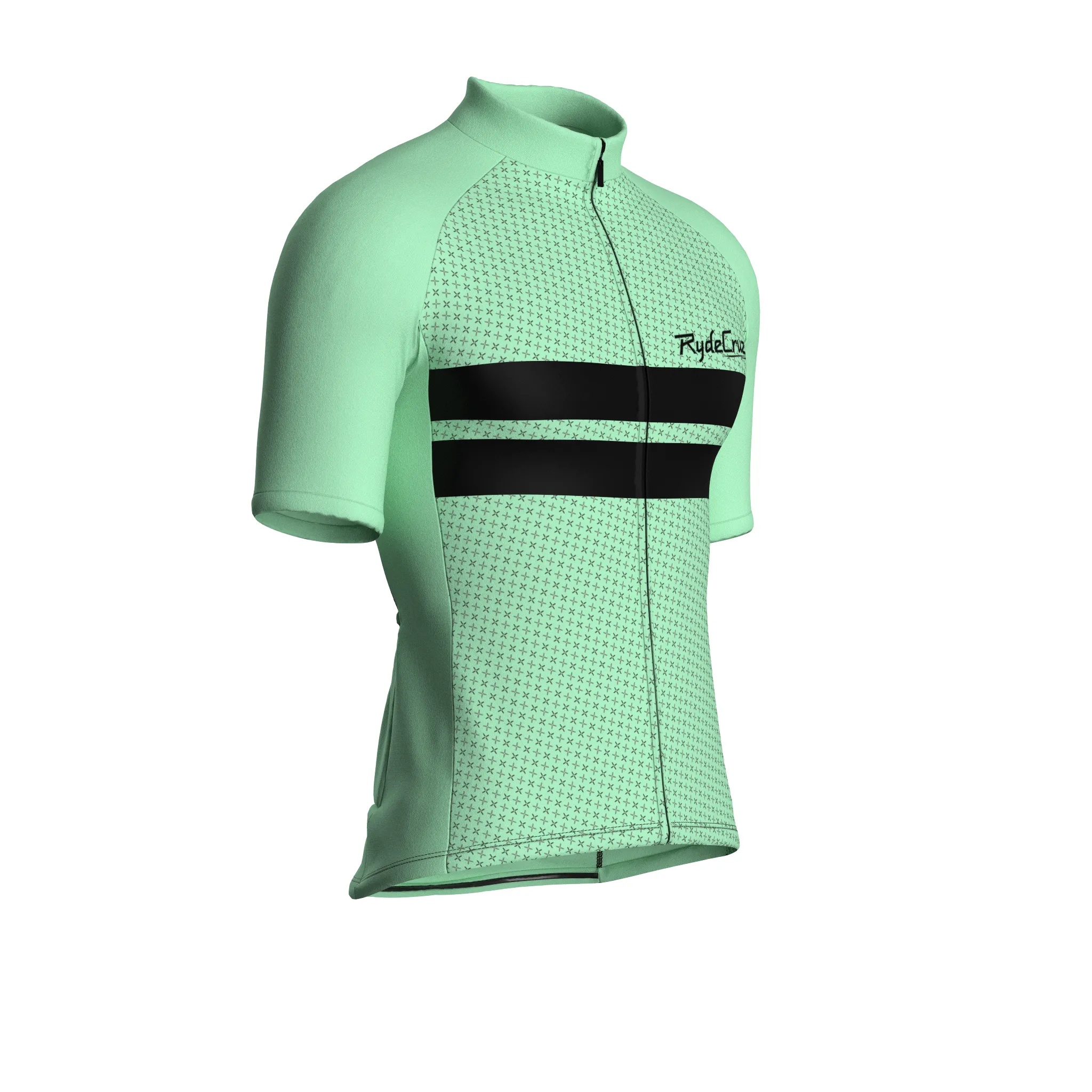 Dual Stripe Dynamics | Seafoam Green Male Short Sleeves Jersey