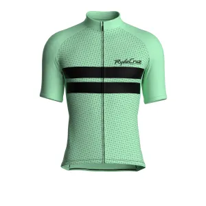 Dual Stripe Dynamics | Seafoam Green Male Short Sleeves Jersey