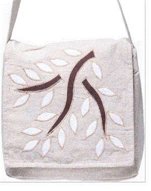 Earth Divas - Falling Leaves Cotton Crossbody Flap Bag