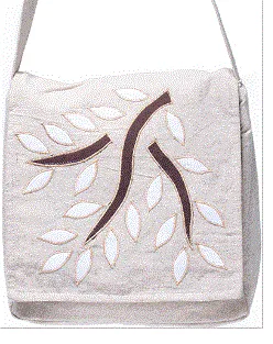 Earth Divas - Falling Leaves Cotton Crossbody Flap Bag