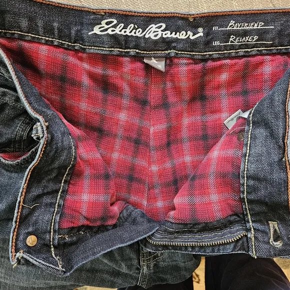 Eddie Bauer Boyfriend Flannel Gorpcore Lumberjack Hiking Camping Western Sz 16