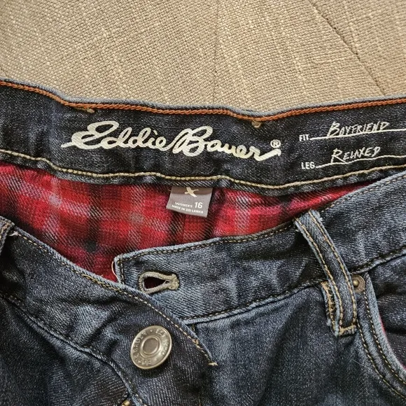Eddie Bauer Boyfriend Flannel Gorpcore Lumberjack Hiking Camping Western Sz 16