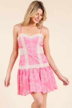 Embroidered Mini Dress