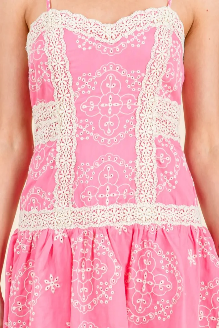 Embroidered Mini Dress