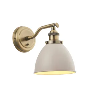 Endon 76330 Franklin 1lt Wall Taupe & antique brass plate 40W E14 golf (Required)