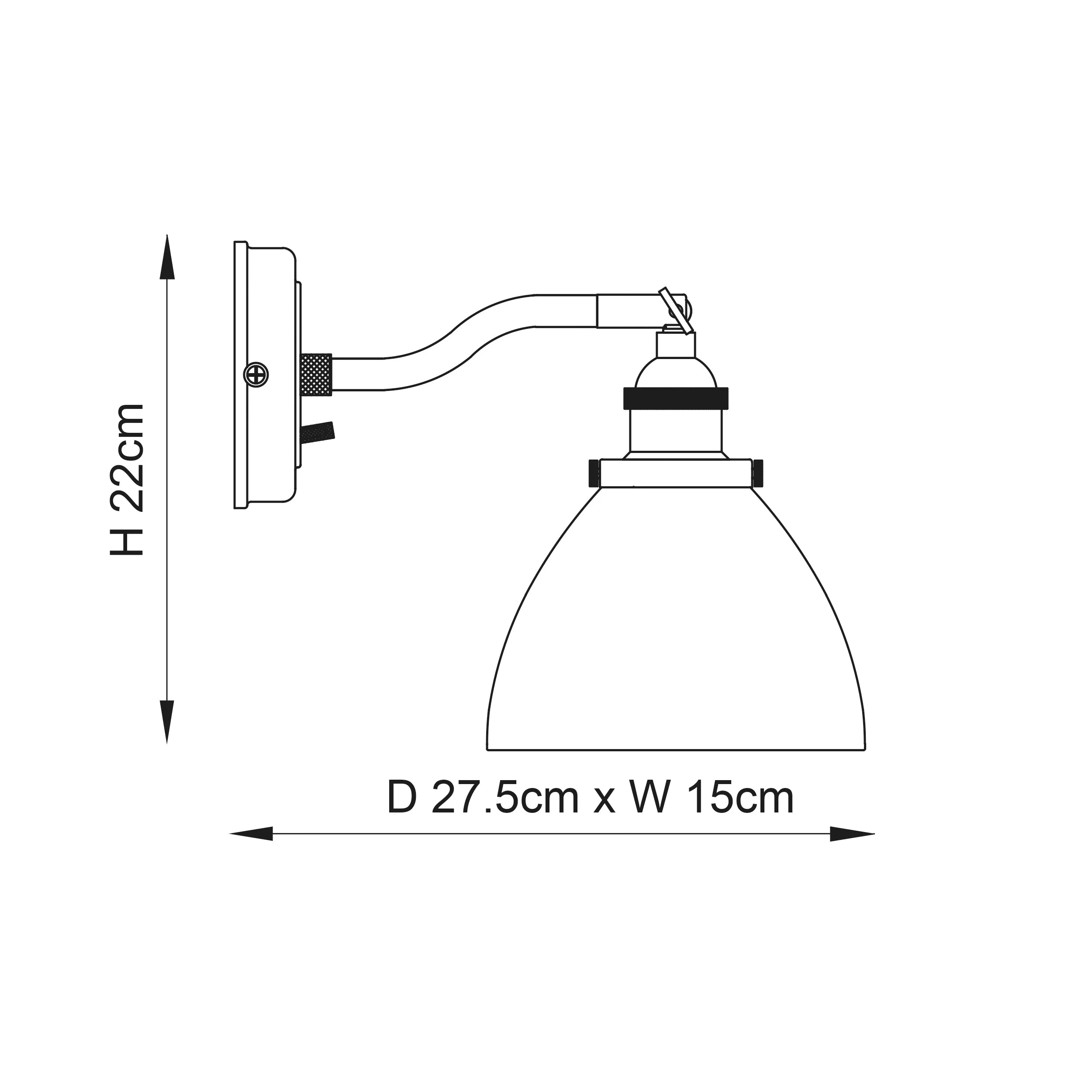 Endon 77273 Hansen 1lt Wall Antique brass plate & clear glass 40W E14 golf (Required)