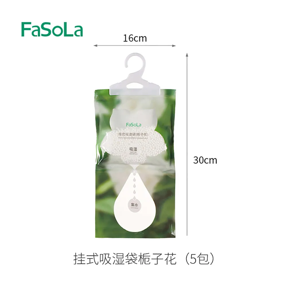 FaSoLa Hanging Moisture Absorber Bags - Gardenia Scent, Pack of 5