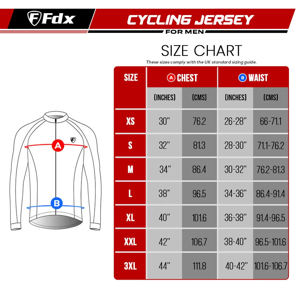 Fdx Comet Men's & Boy's Red Thermal Roubaix Long Sleeve Cycling Jersey