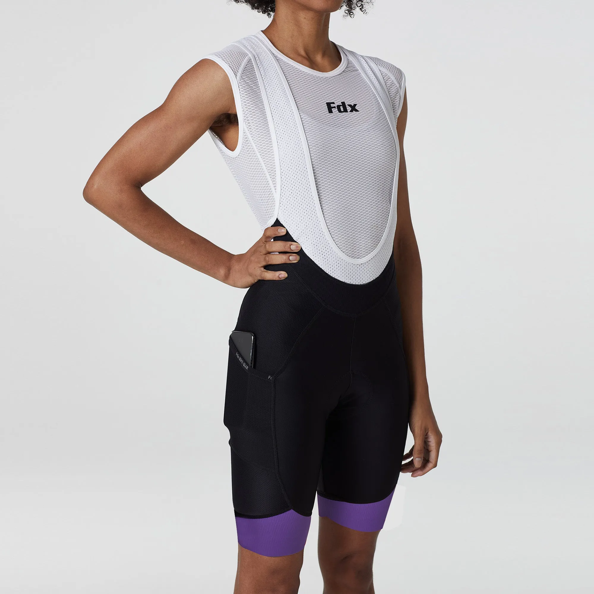 Fdx Essential Purple Women's & Girl's Summer Cycling Cargo Bib Shorts