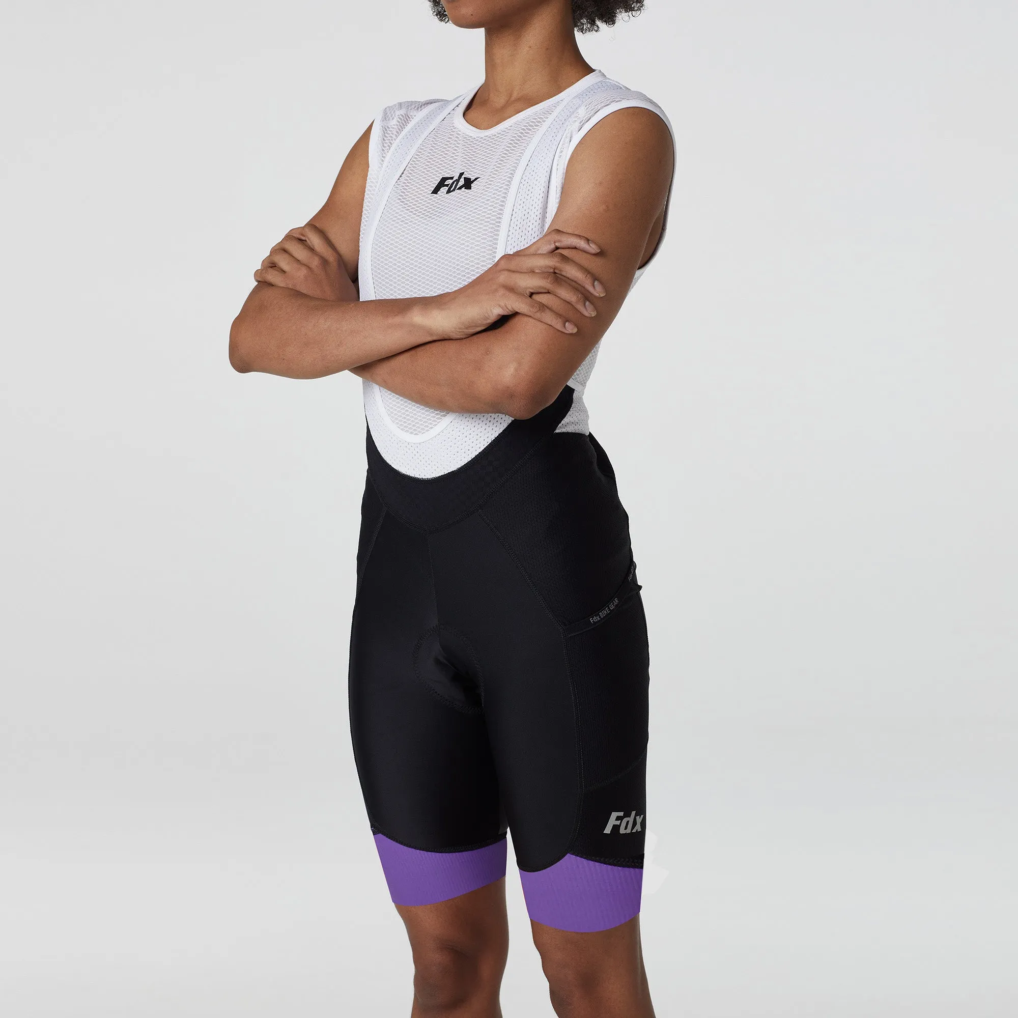 Fdx Essential Purple Women's & Girl's Summer Cycling Cargo Bib Shorts