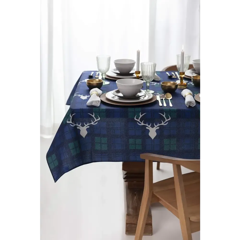 Festive Deer Plaid Necktie for Christmas Table Size Gatherings