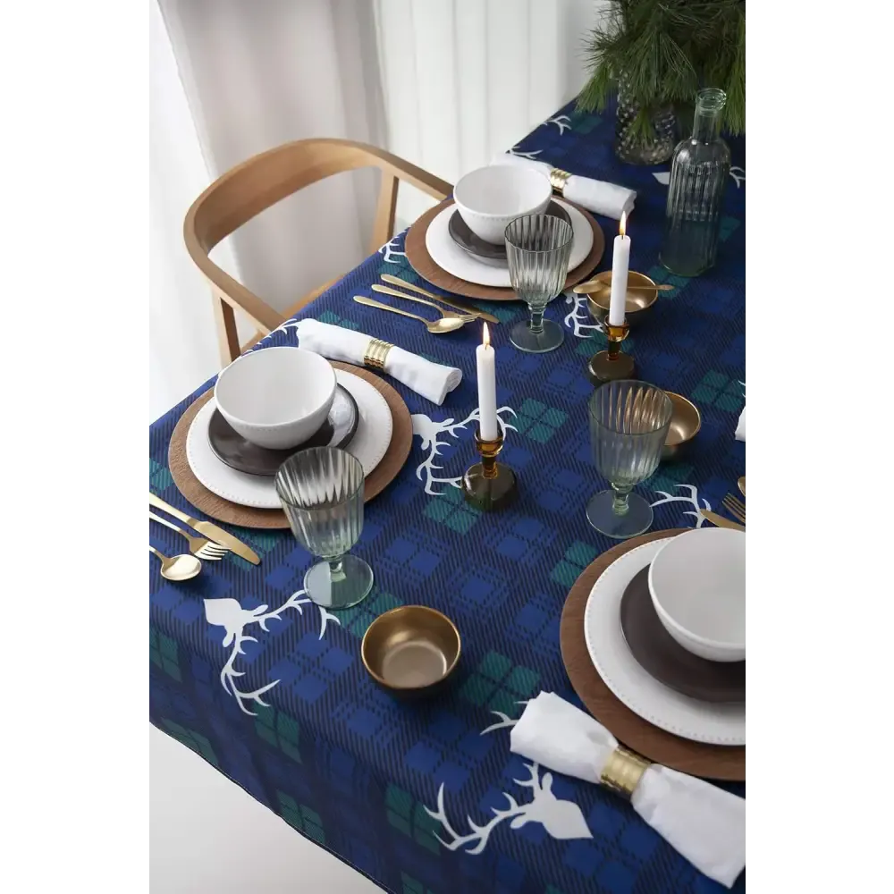 Festive Deer Plaid Necktie for Christmas Table Size Gatherings