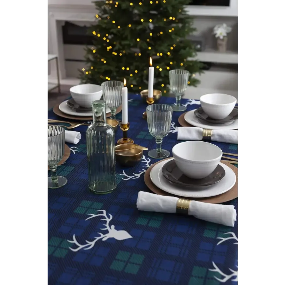 Festive Deer Plaid Necktie for Christmas Table Size Gatherings