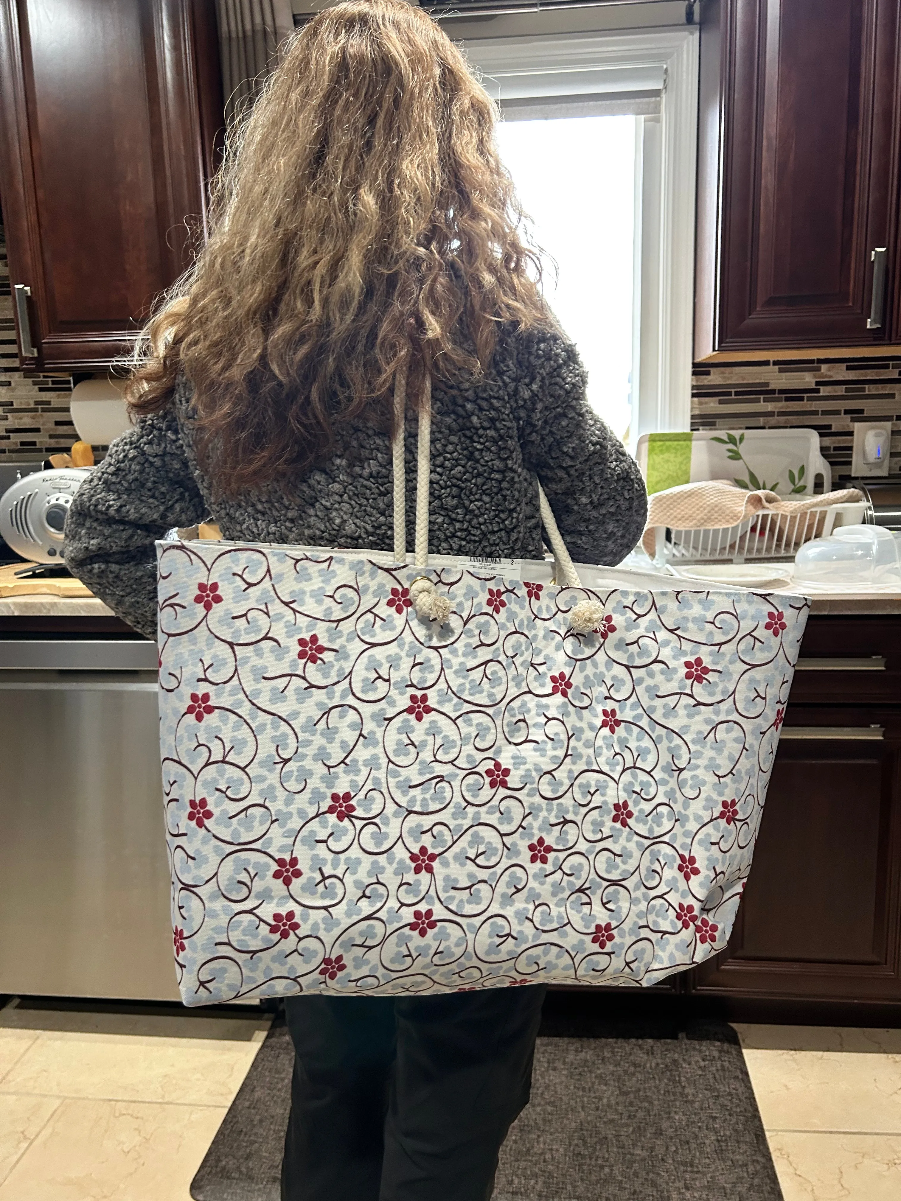 Floral Taupe Weekender Bag