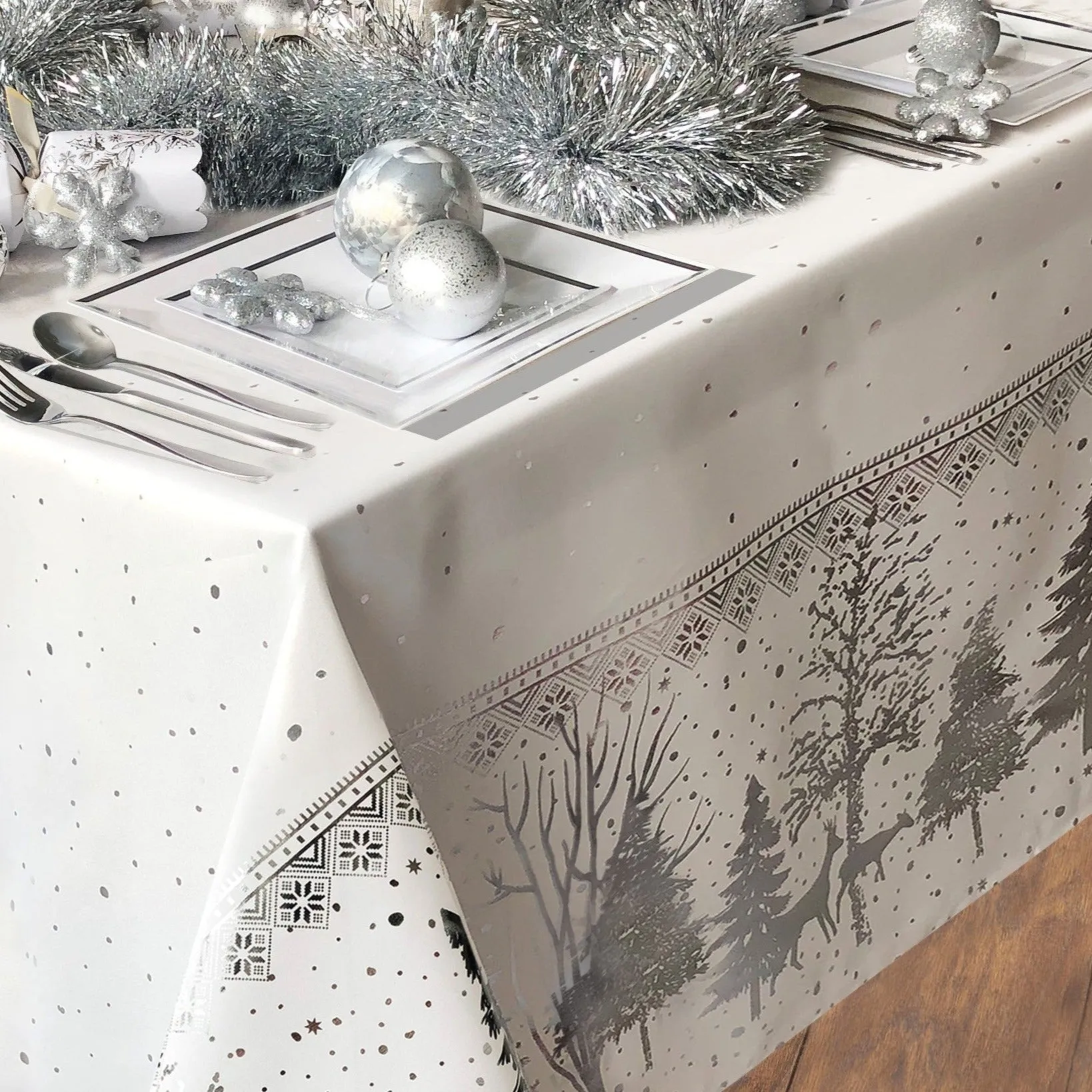 Forest Scene Christmas Tablecloth