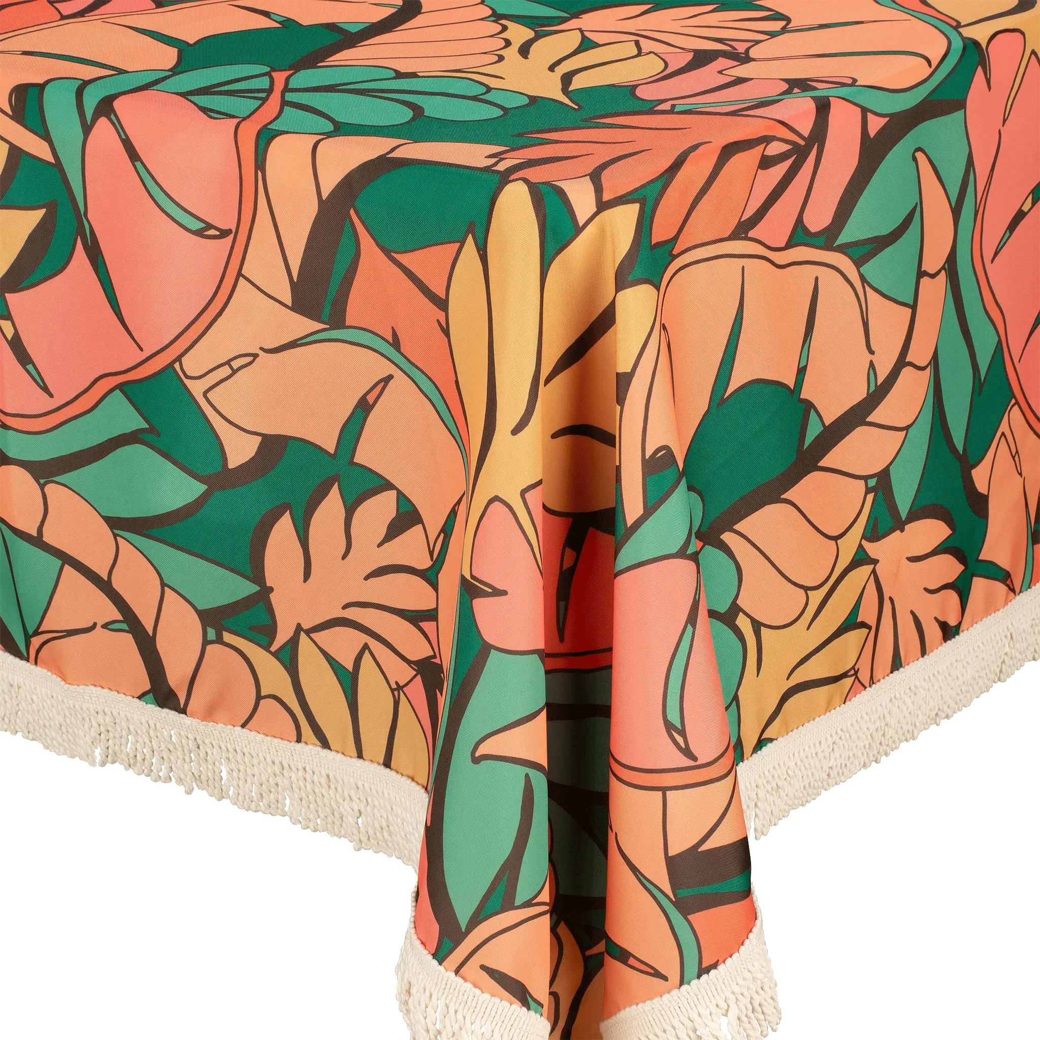 Fringed Tablecloth Amazon Jungle