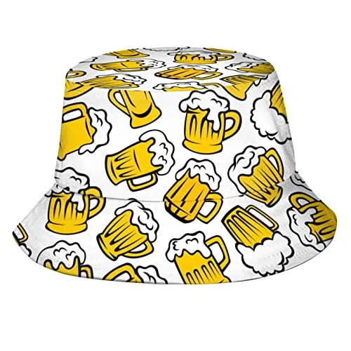 Fun Beer Bucket Hat Fishing Hats Summer Travel Beach Sun Uv Protection Packable Fisherman Cap for Men Women Teens