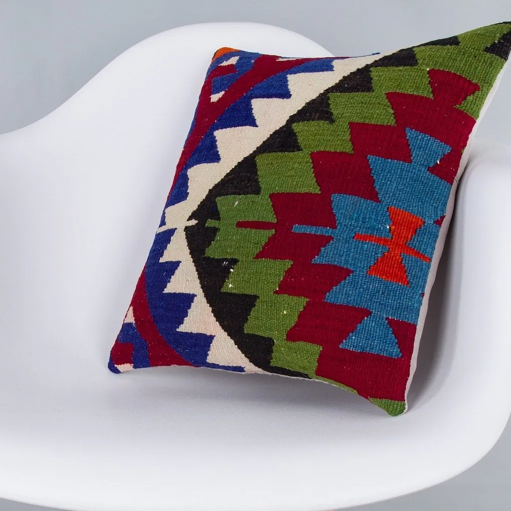 Geometric Multiple Color Kilim Pillow Cover 16x16 7527