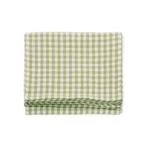 Gingham Tablecloth 130cm x 180cm | Pale Olive