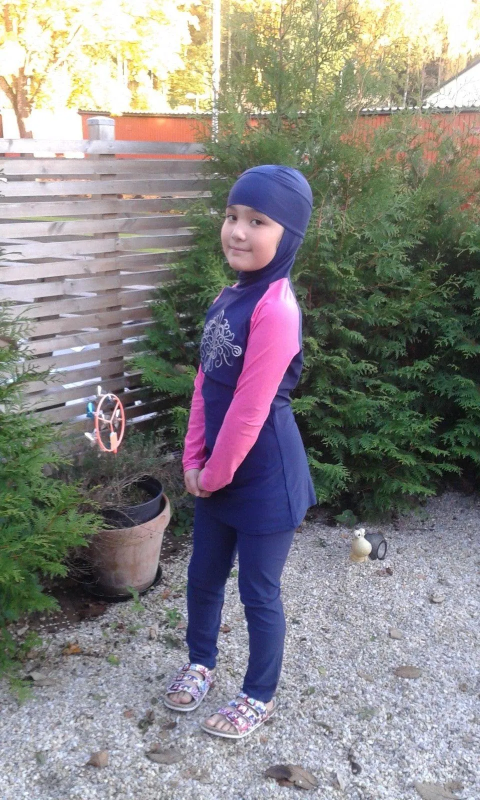 Girl Muslim Islamic Full Cover Swimwear Beach Wear Costumes 4-14T
