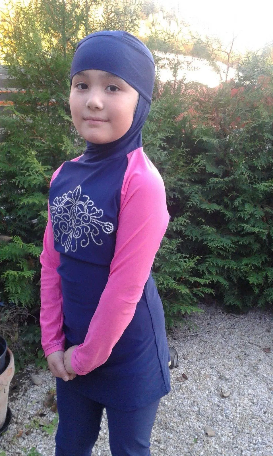 Girl Muslim Islamic Full Cover Swimwear Beach Wear Costumes 4-14T