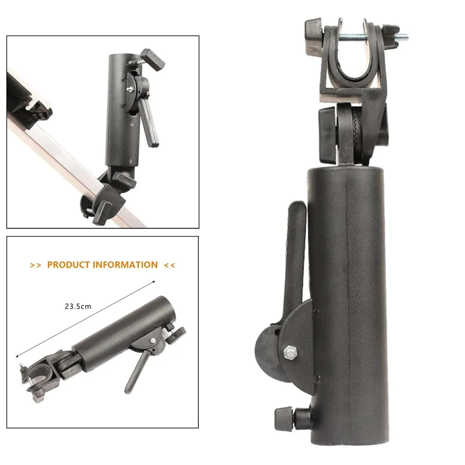 Golf Cart Umbrella Holder, Universal Adjustable Umbrella Mounting Attachment for Golf Push Cart Accessories