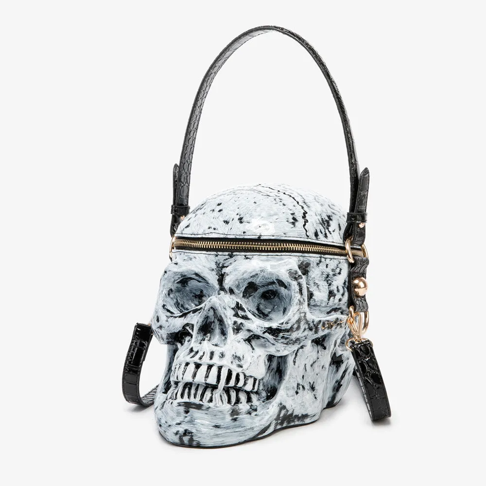 Gothic Style Silver Skull Shoulder Bag