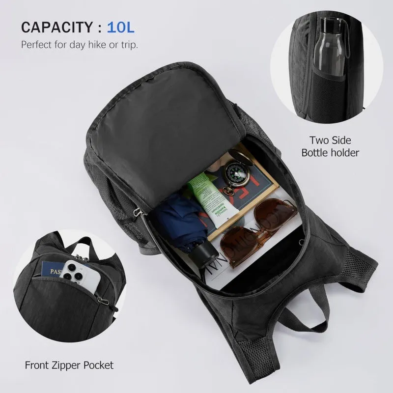 Gray Lightweight Foldable Backpack - Great for Hiking and Travel Backpacks