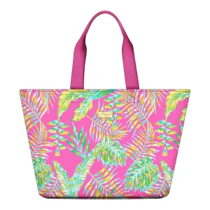 Green Fern Design Pink Beach Bags for Women