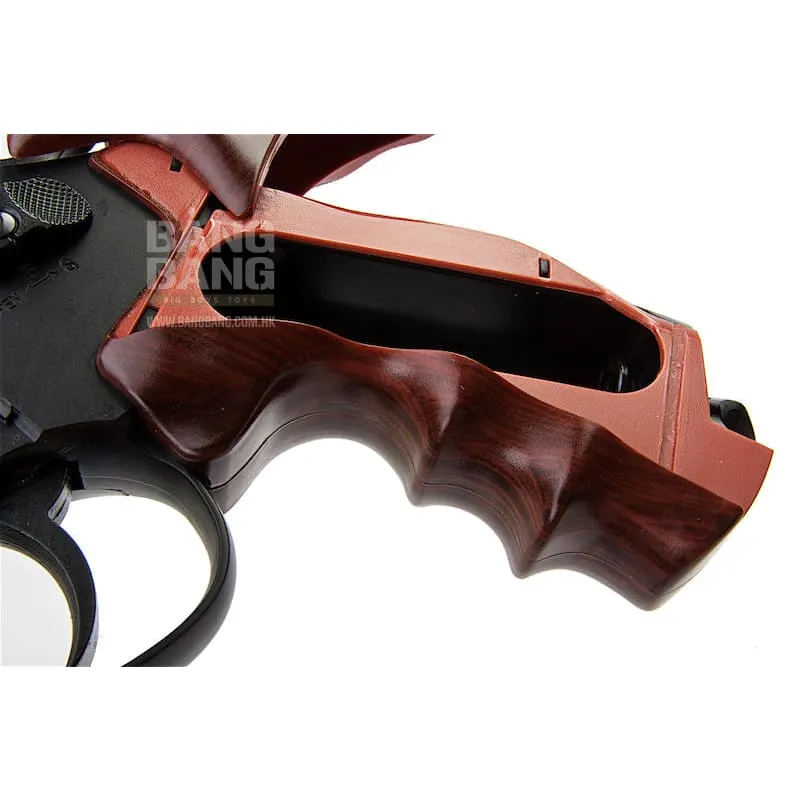 Gun Heaven (WinGun) 701 4 inch 6mm Co2 Revolver (Brown Grip) - Black