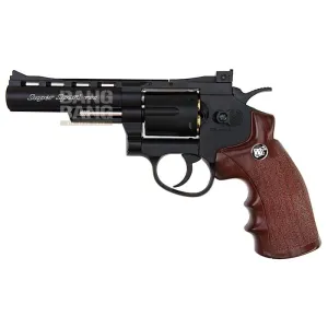 Gun Heaven (WinGun) 701 4 inch 6mm Co2 Revolver (Brown Grip) - Black