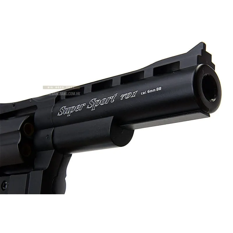 Gun Heaven (WinGun) 701 4 inch 6mm Co2 Revolver (Brown Grip) - Black