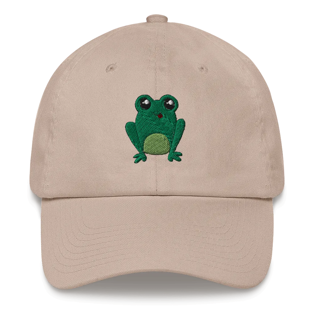 Happy Frog Embroidered Dad Hat